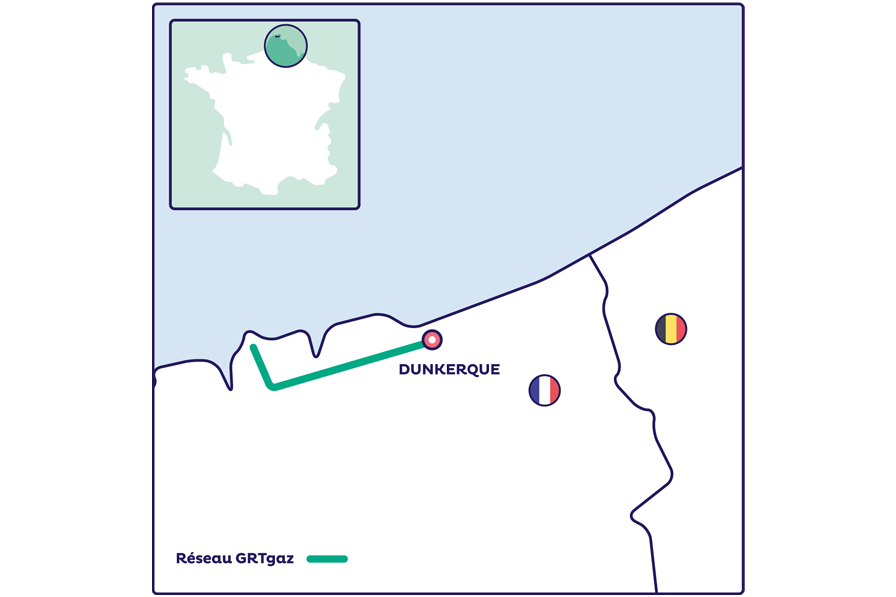 Carte DHUNE : Dunkirk Hydrogen Universal Network