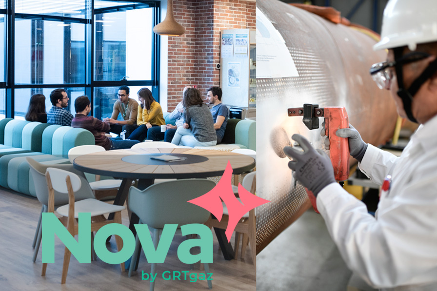 RICE, GRTgaz search and development photos Nova 's logo