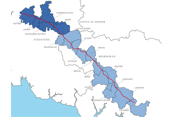 Carte générale du projet Bretagne Sud