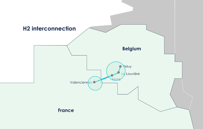 Carte réseau de transport entre la France et la Belgique