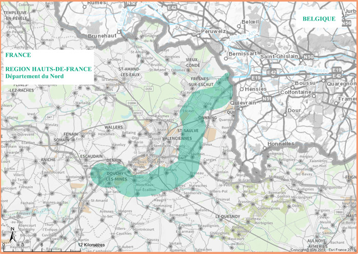 Carte : fuseau indicatif du tracé de l’infrastructure de transport d’hydrogène proposé
