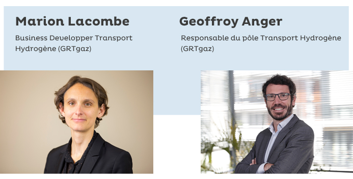 Marion Lacombe, Business Developper Transport Hydrogène et Geoffroy Anger, responsable du pôle Transport Hydrogène de GRTgaz