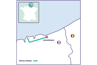 DHUNE project map - Dunkirk Hydrogen Universal Network